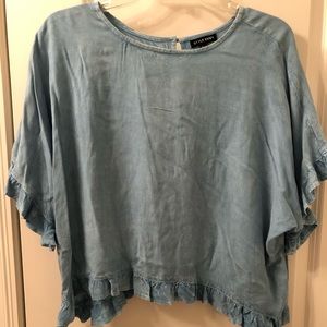 Crop denim blouse
